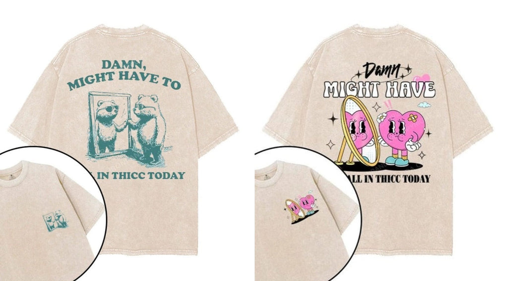 DAMN, MIGHT HAVE TO CALL IN THICC TODAY Series: Dive into IronpandaFit's Playful Gym Shirts