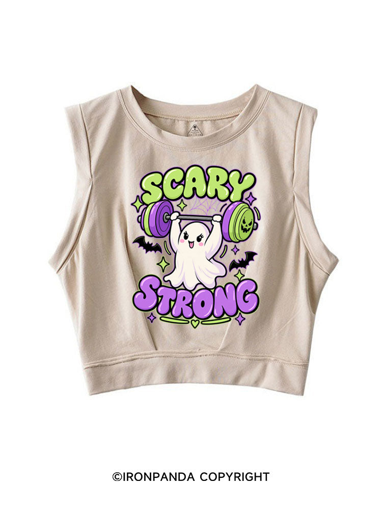SCARY STRONG HALLOWEEN GHOST SLEEVELESS CROP TOPS