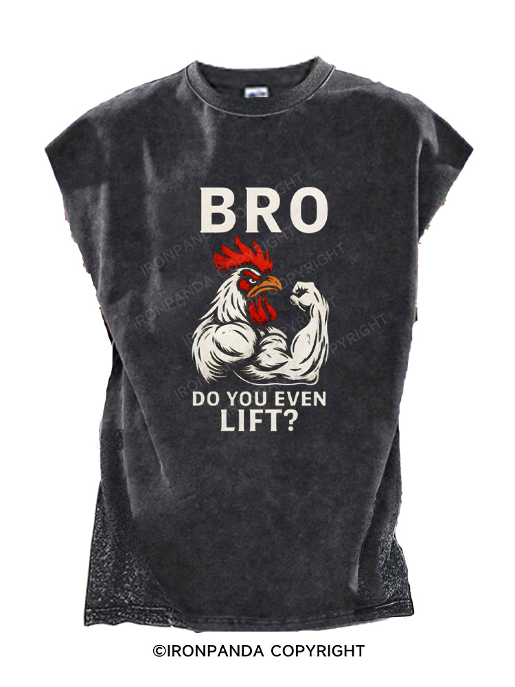 Bro Do You Even Lift Funny Rooster Cut Off Tank
