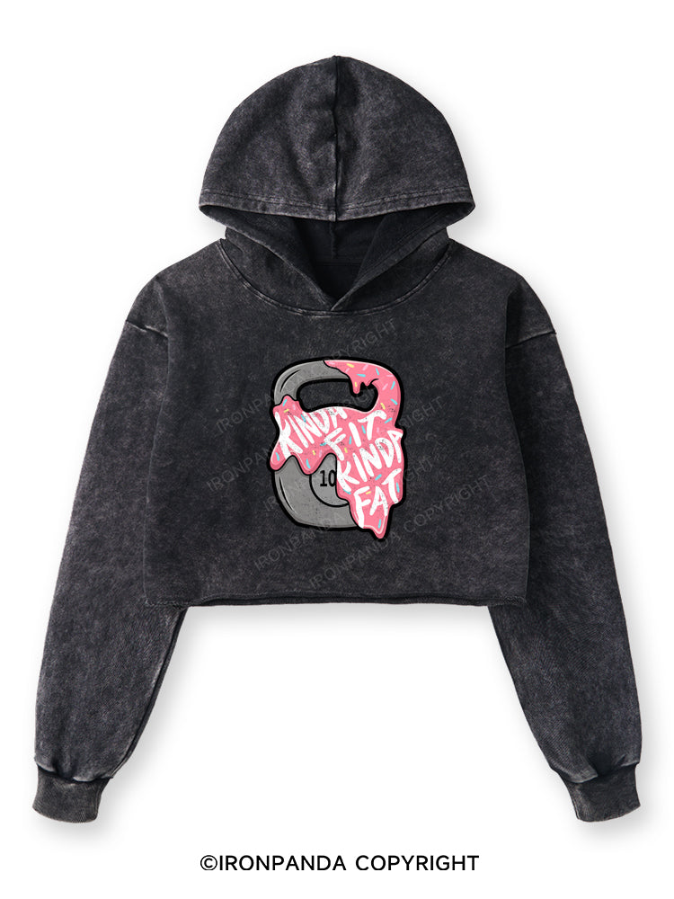 kinda fit sorta fat donut Washed Crop Hoodie