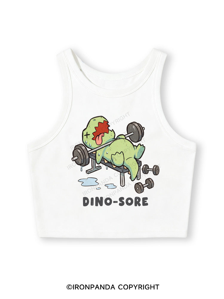 DINO-SORE FUNNY Fitted Crop Tank Top