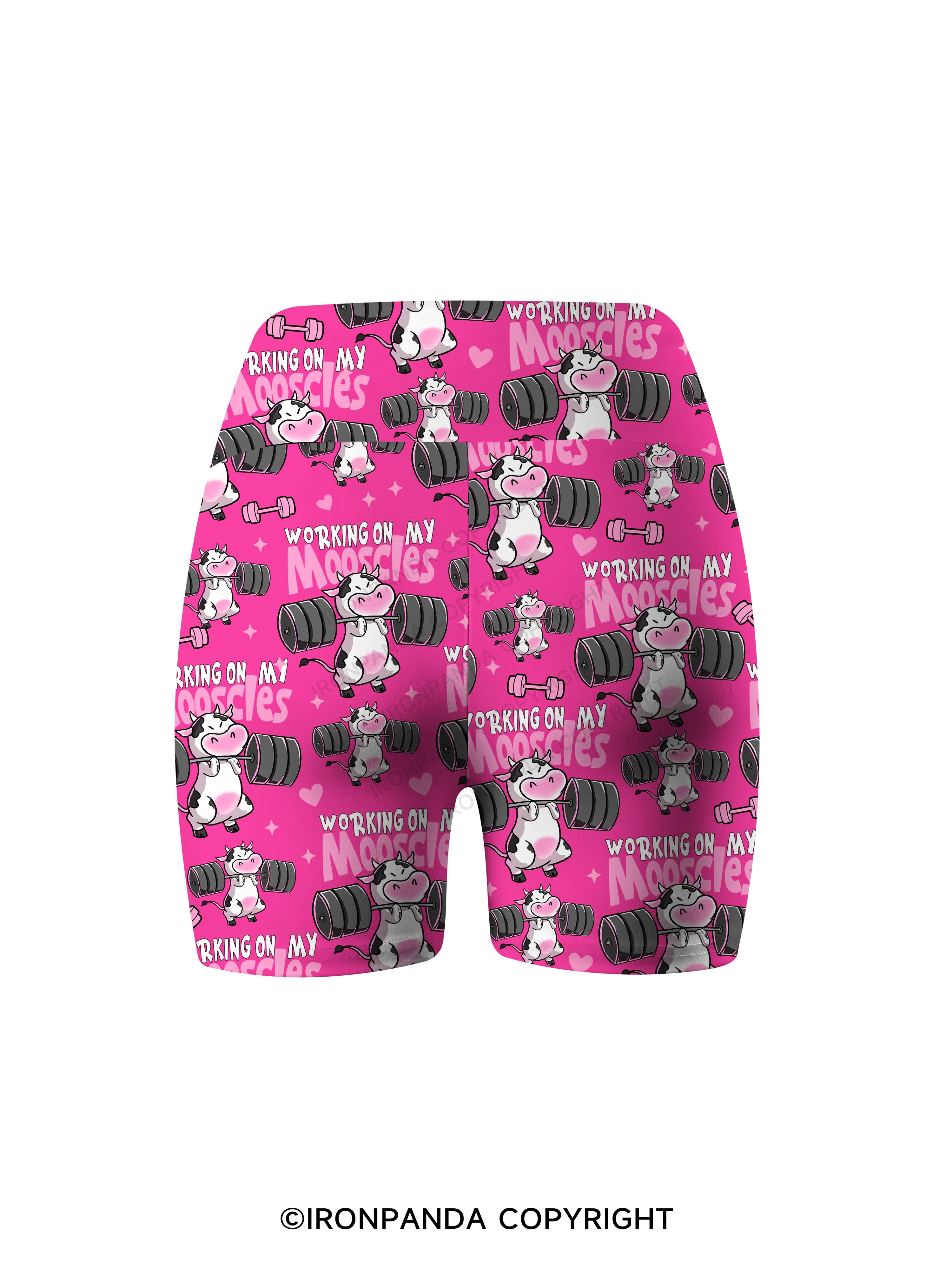 WORKING ON MY MOOSCLES Printed Yoga Cycling Shorts