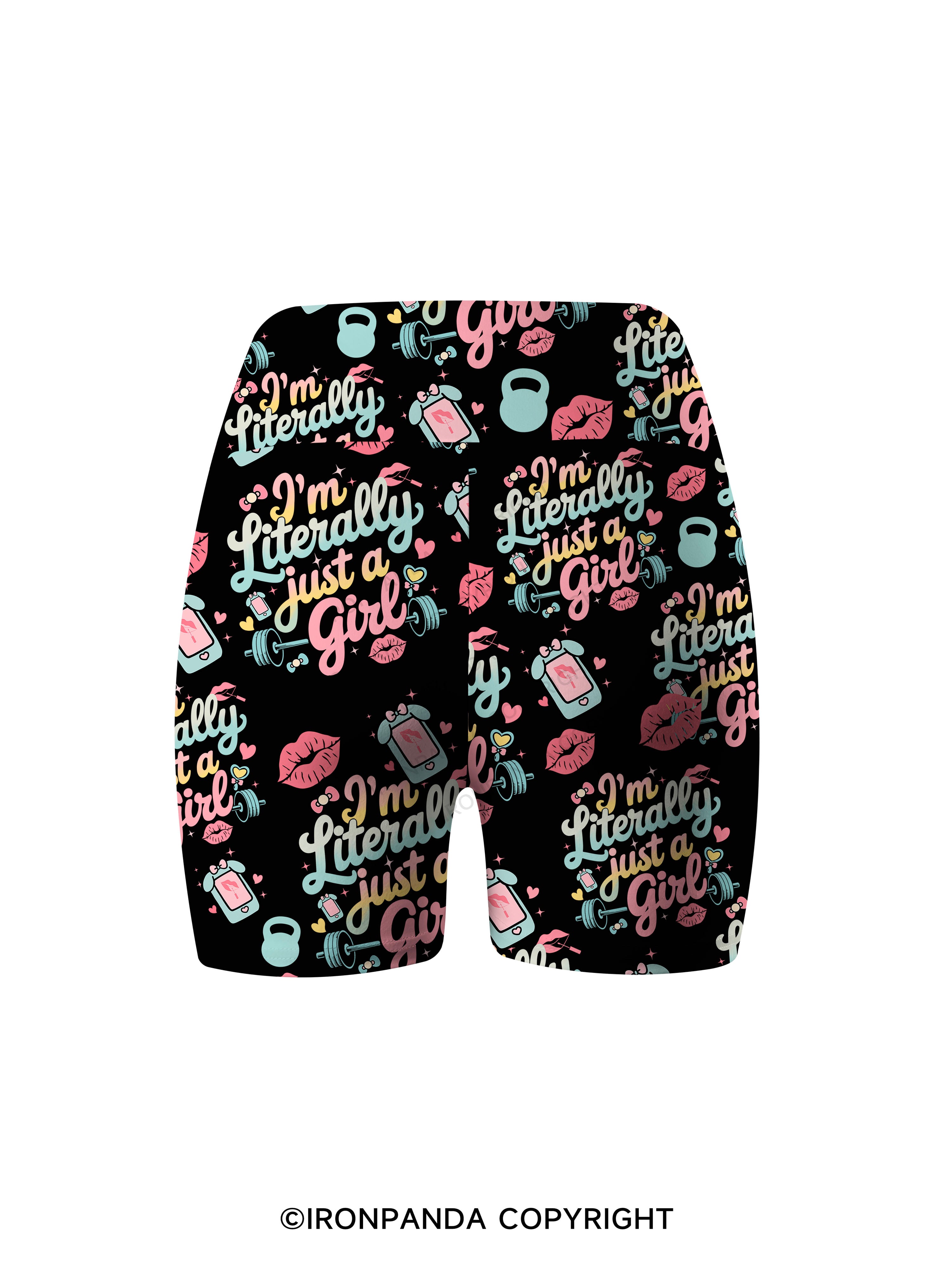 I'm Literally Just A Girl Fitness Printed Yoga Cycling Shorts