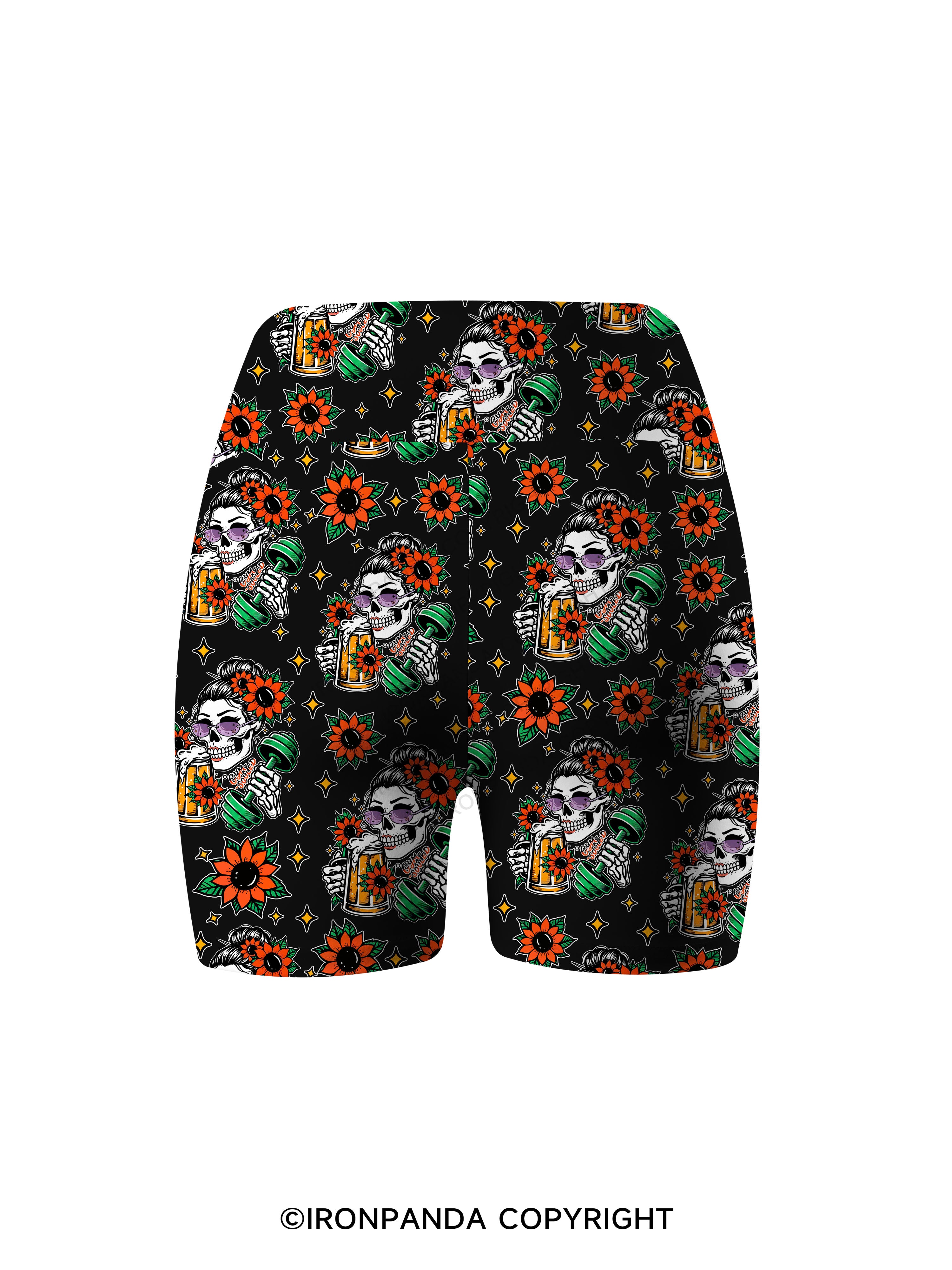 BURPEES ？I THOUGHT YOU SAID BEER PLEASE Printed Yoga Cycling Shorts