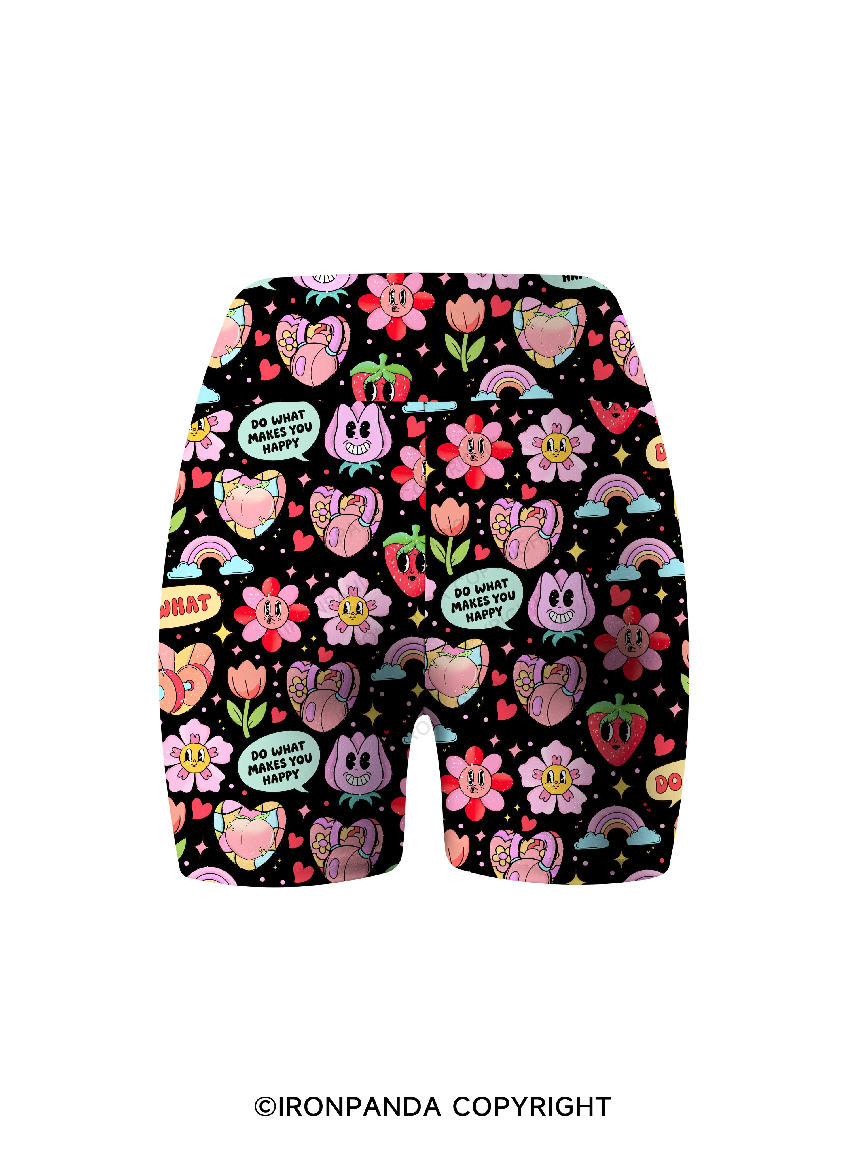 do what makes you happy Printed Yoga Cycling Shorts