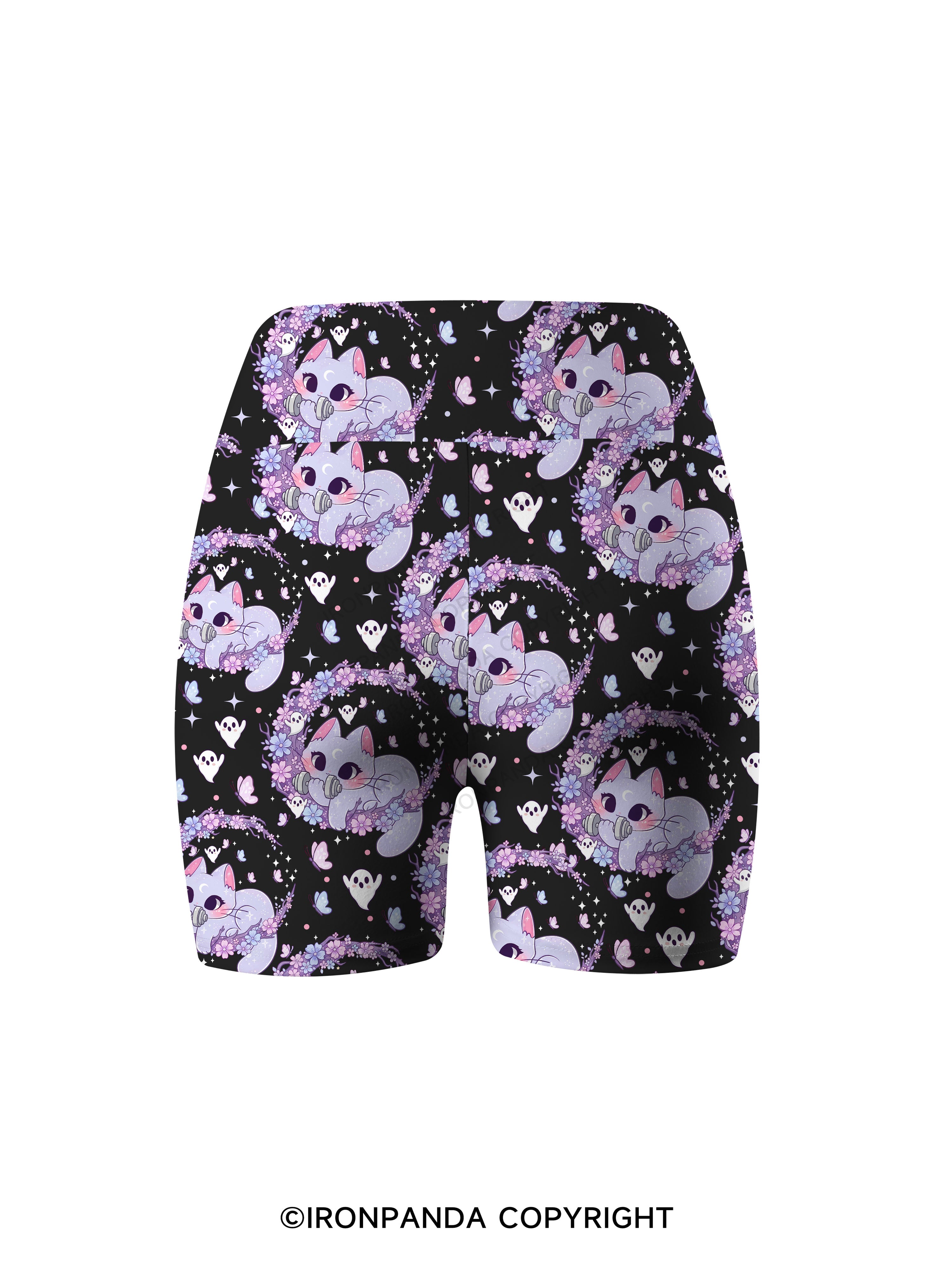Moonlight Muscle Printed Yoga Cycling Shorts