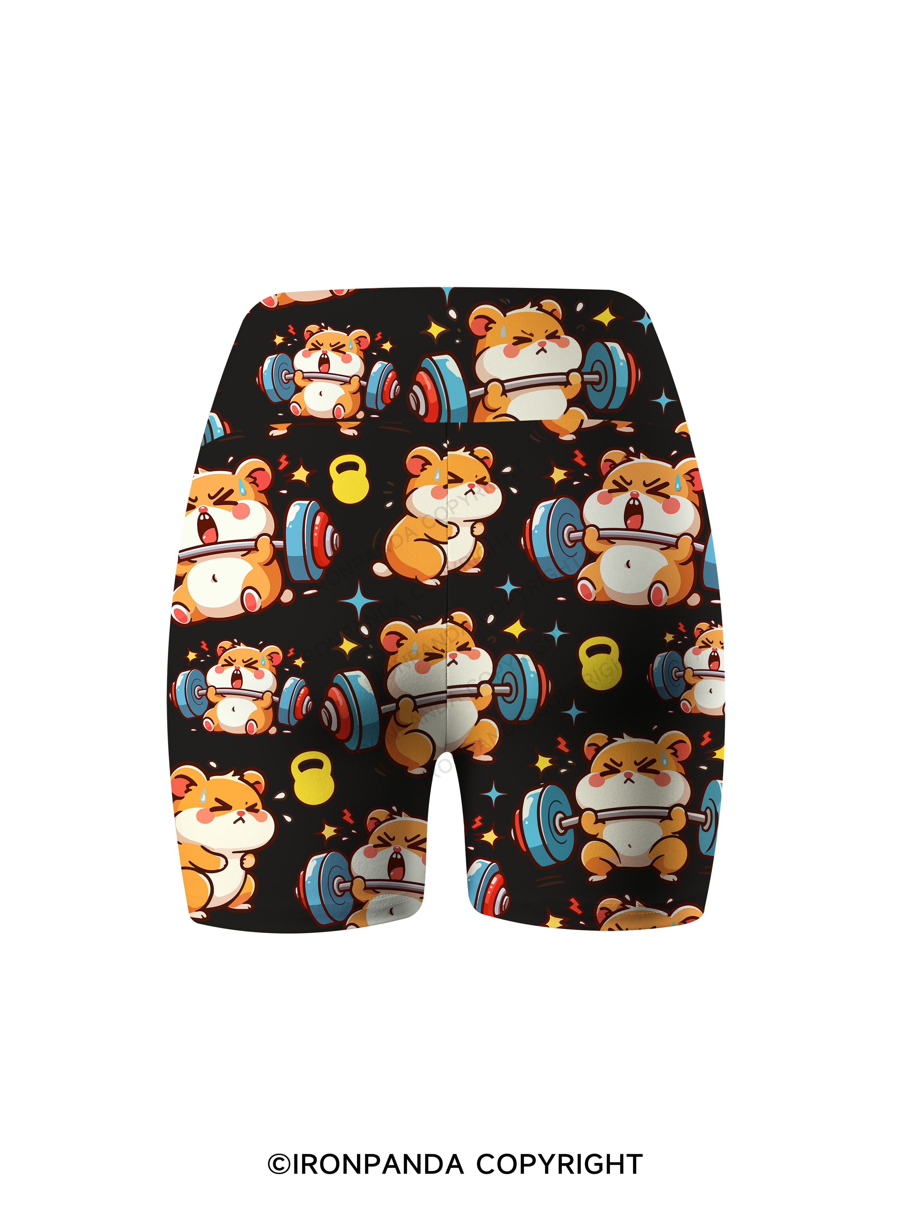 Grumpy Gym Hamster Printed Yoga Cycling Shorts