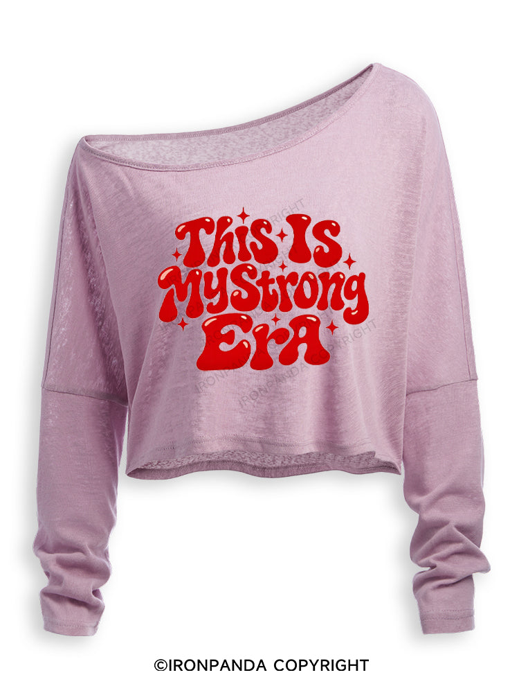 This Is My Strong Era Off Shoulder Long Sleeve Crop Top