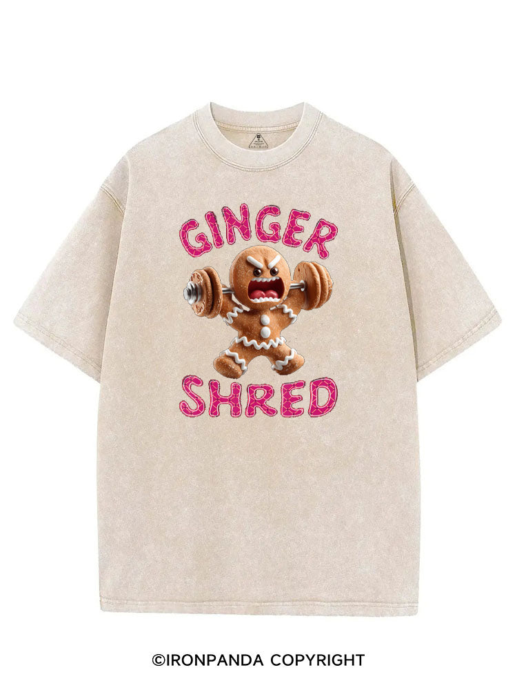 CHRISTMAS GINGER SHRED FUNNY VINTAGE GYM SHIRT