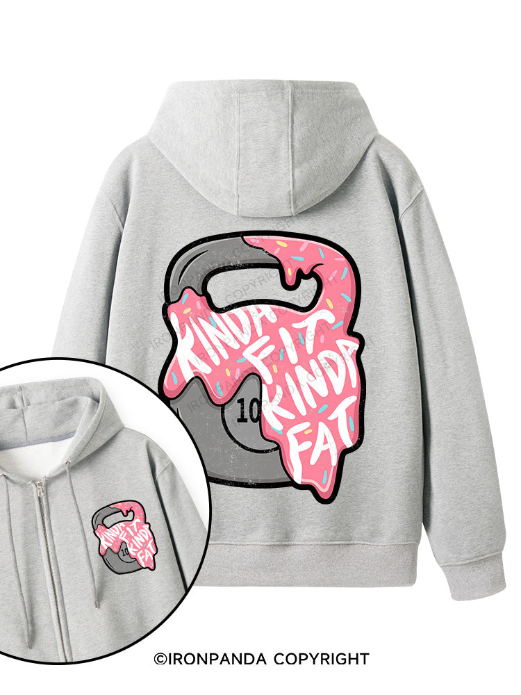 kinda fit sorta fat donut Double-Sided Printed Fleece Zip Up Hoodie