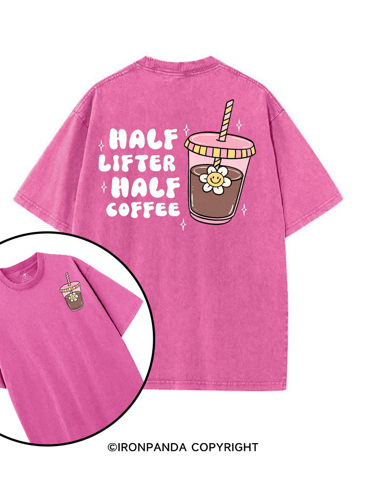 HALF LIFTER HALF COFFEE printed Gym Shirt