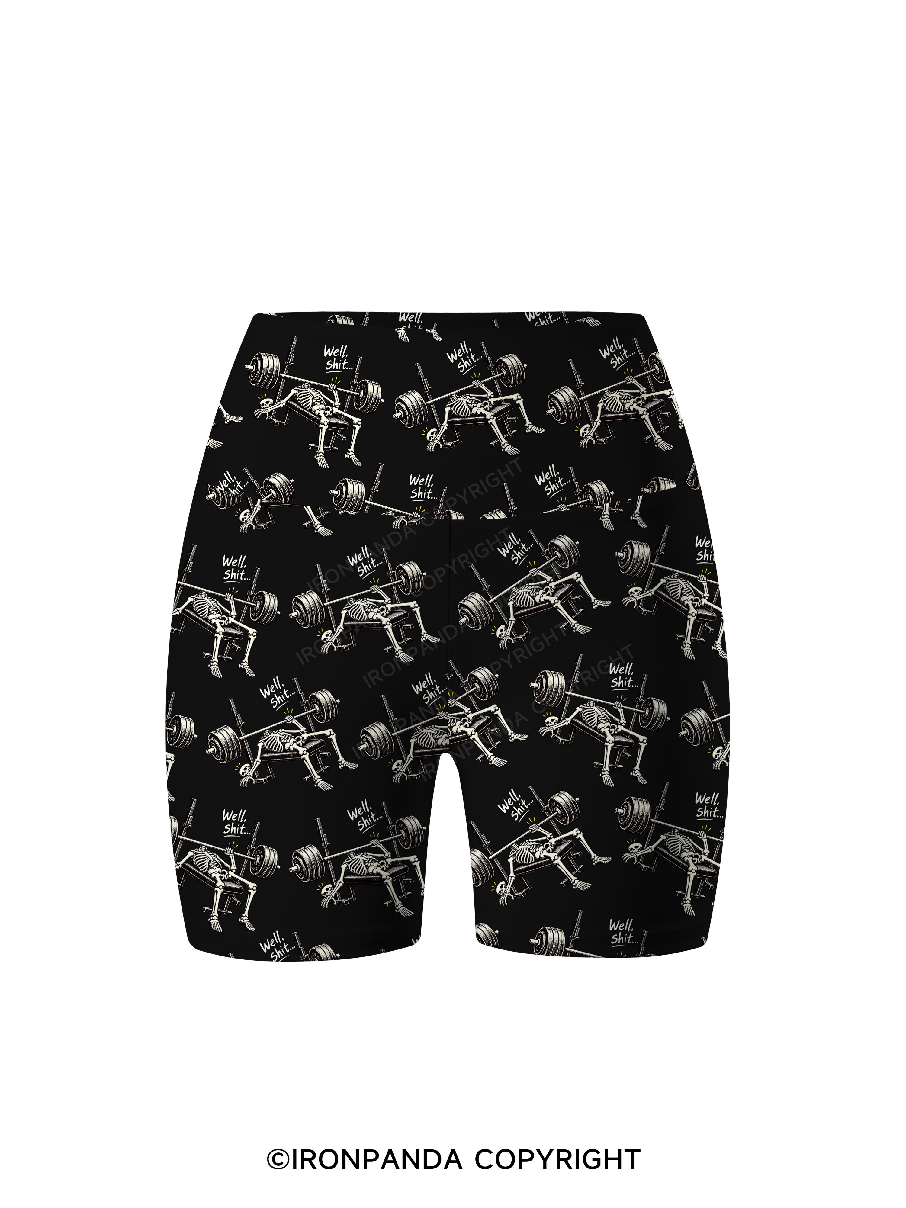 Well Shit...Funny Printed Yoga Cycling Shorts