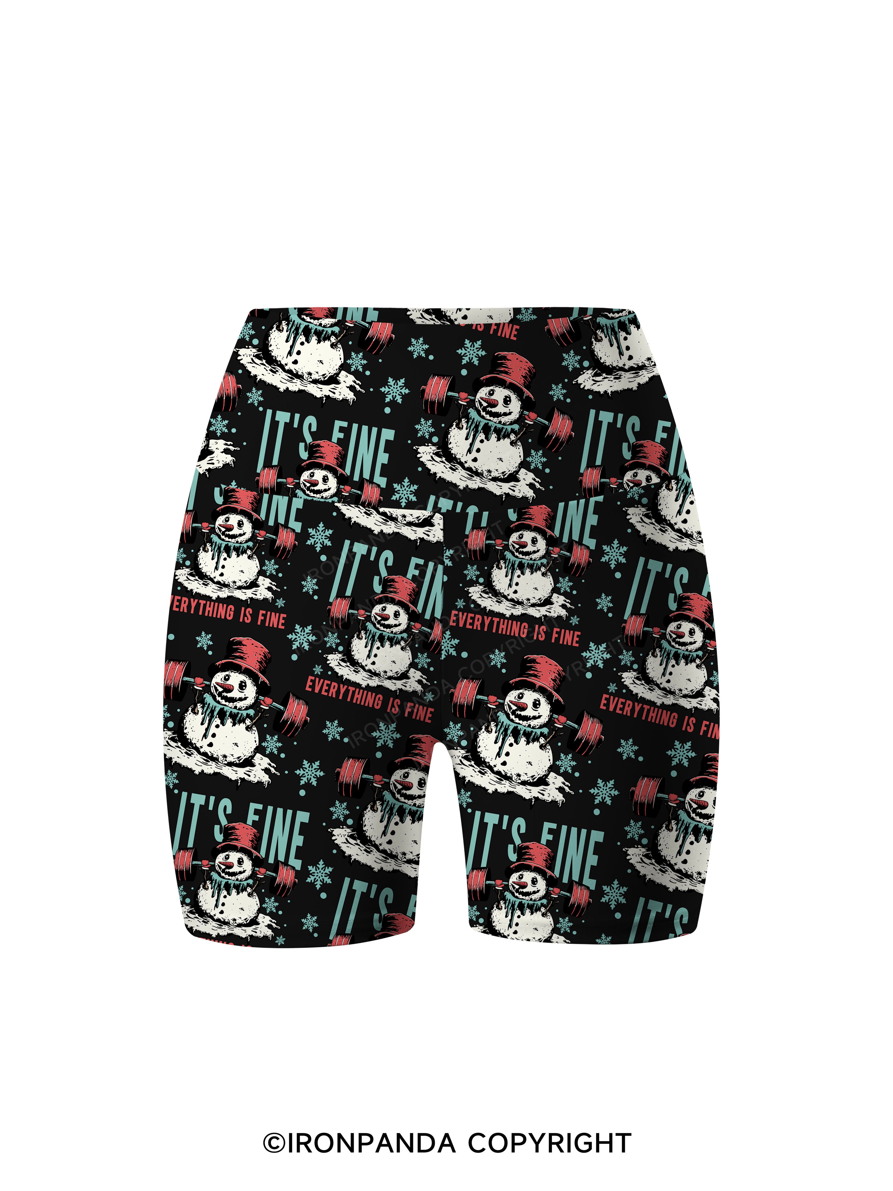 IT'S FINE EVERYTHING IS FINE Printed Yoga Cycling Shorts