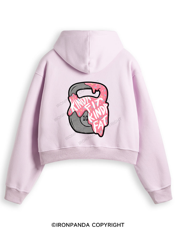 kinda fit sorta fat donut Fleece Crop Zip Up Hoodie