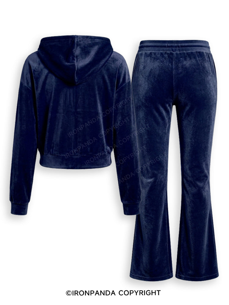 Women's Velvet Tracksuit 2 Piece Set