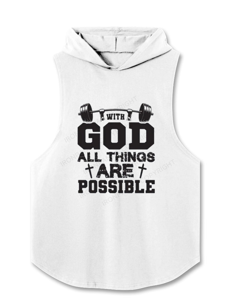 With God all things are possible Hooded Tank