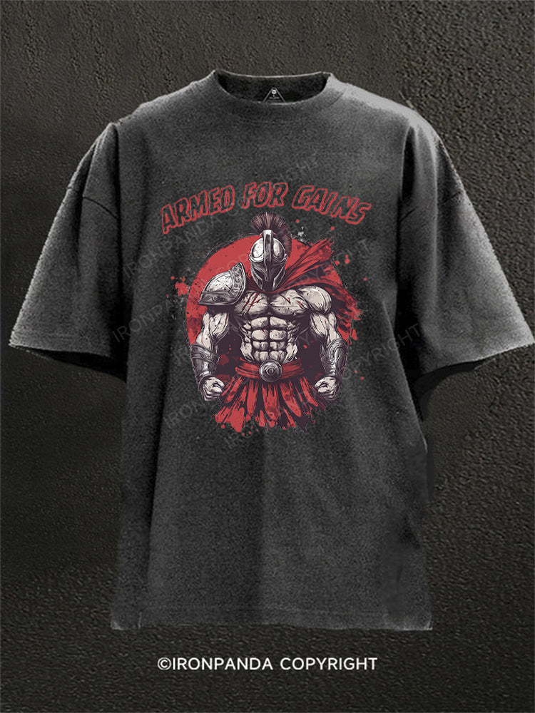 Warrior Gains Washed Gym Shirt