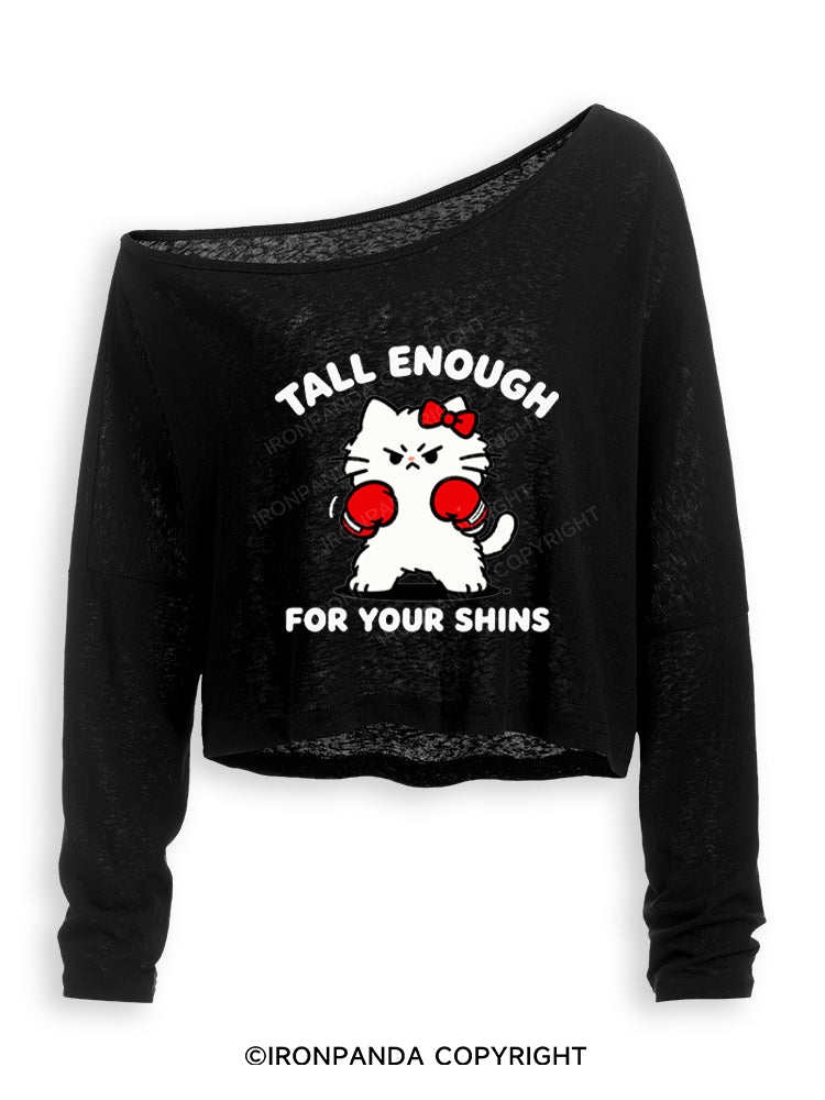 Tall Enough For Your Shins Off Shoulder Long Sleeve Crop Top