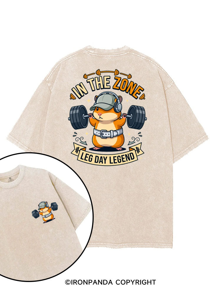 IN THE ZONE LEG DAY LEGEND HAMSTER printed Gym Shirt