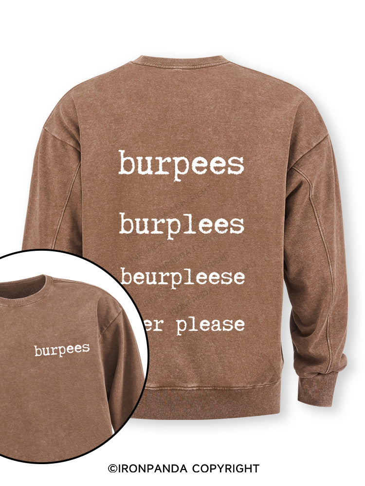 Burpees Double-Sided Printed Washed Sweatshirt