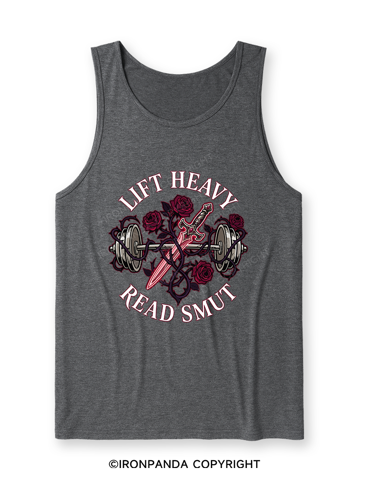 LIFT HEAVY READ SMUT Ultra Soft Heather Tank