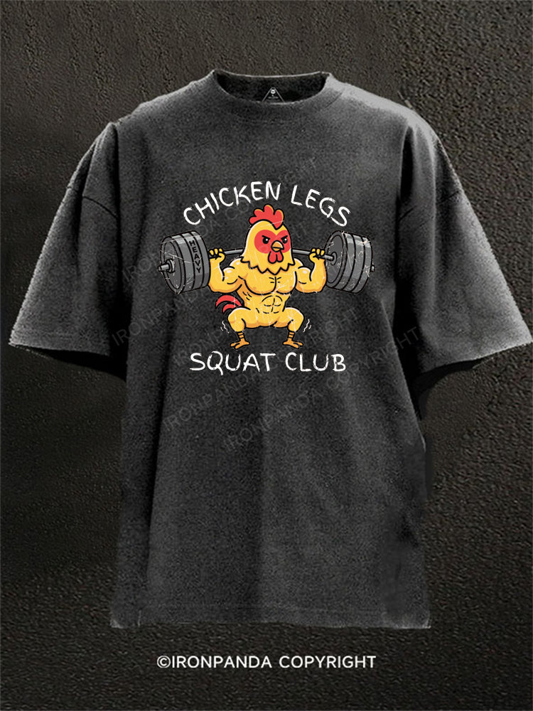 CHICKEN LEGS SQUAT CLUB Washed Gym Shirt