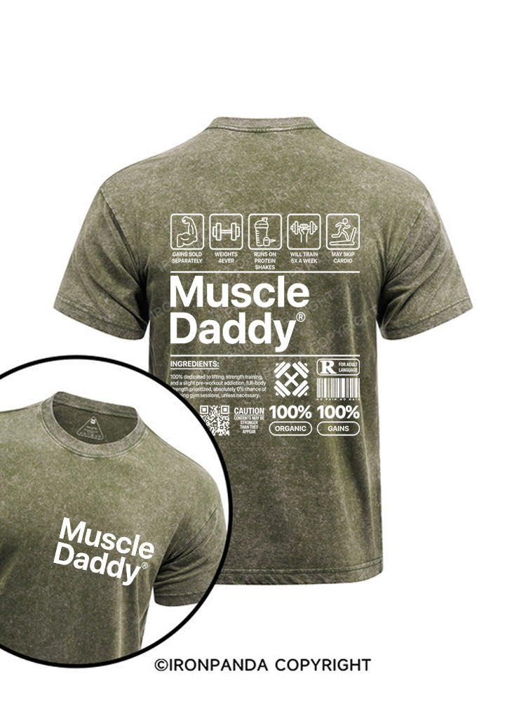 Muscle Daddy Printed Washed Gym Shirt