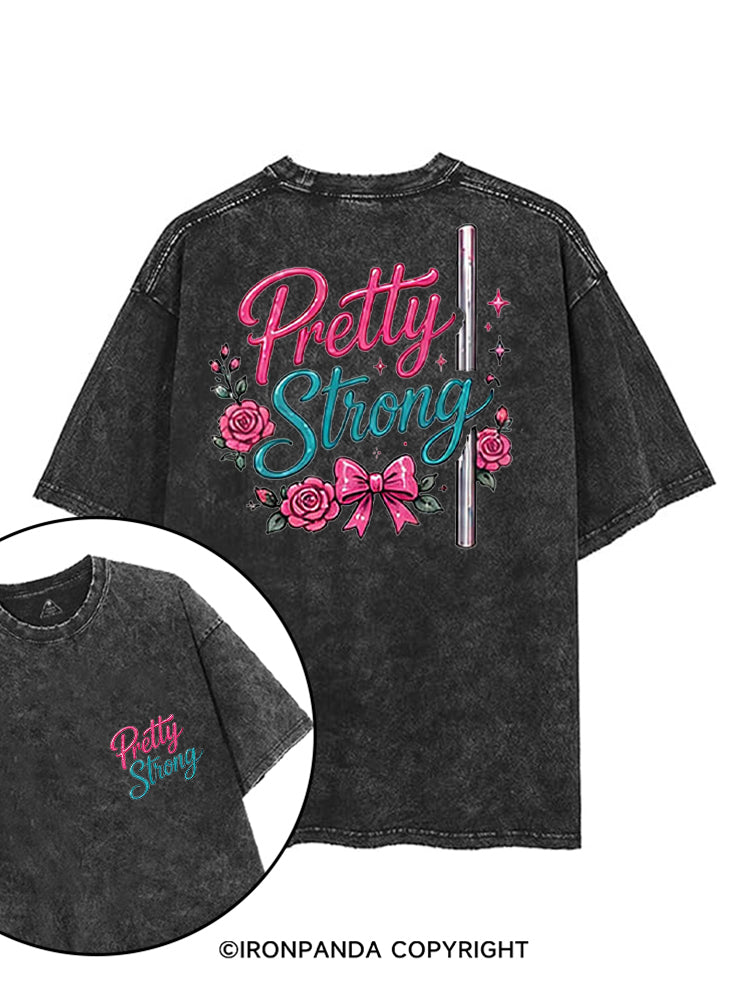 PRETTY STRONG FUNNY FITNESS printed Gym Shirt