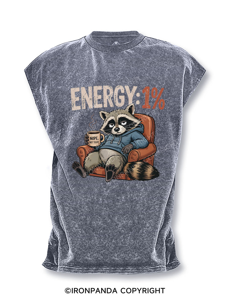 Low Energy Raccoon “Nope Not Today” Cut Off Tank