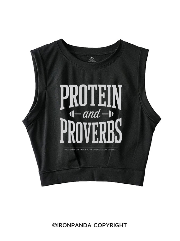 Protein and Proverbs Faith Fitness SLEEVELESS CROP TOPS