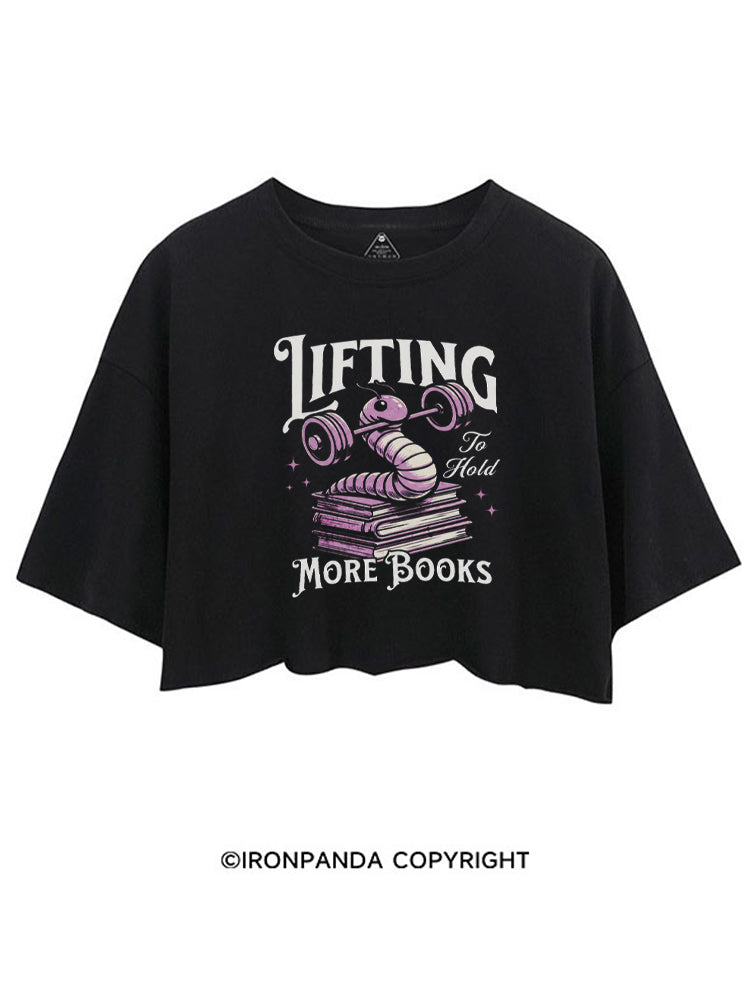 LIFTING TO HOLD MORE BOOKS BOOKISH WORKOUT CROP TOPS