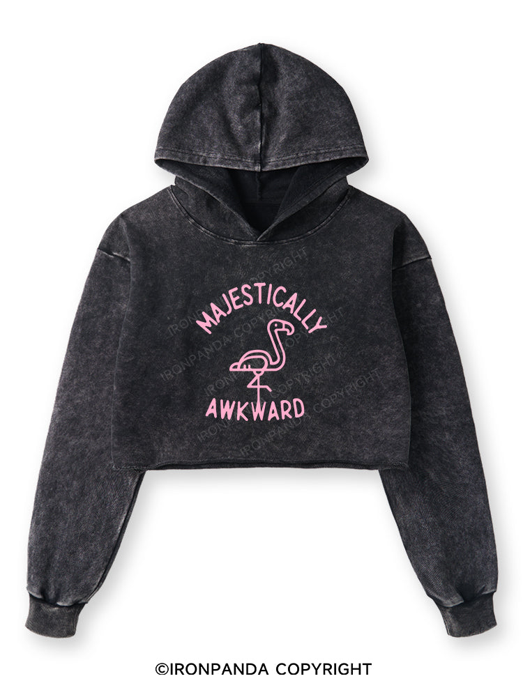 MAJESTICALLY AWKWARD Washed Crop Hoodie