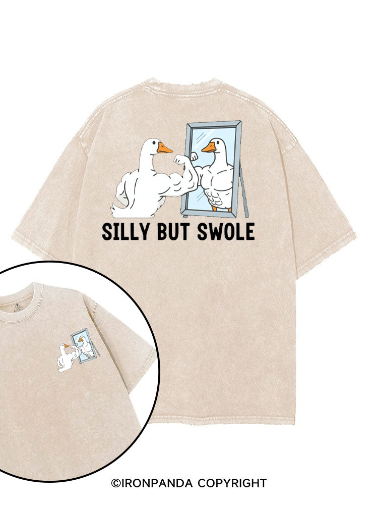 Silly But Swole Muscular Duck printed Gym Shirt