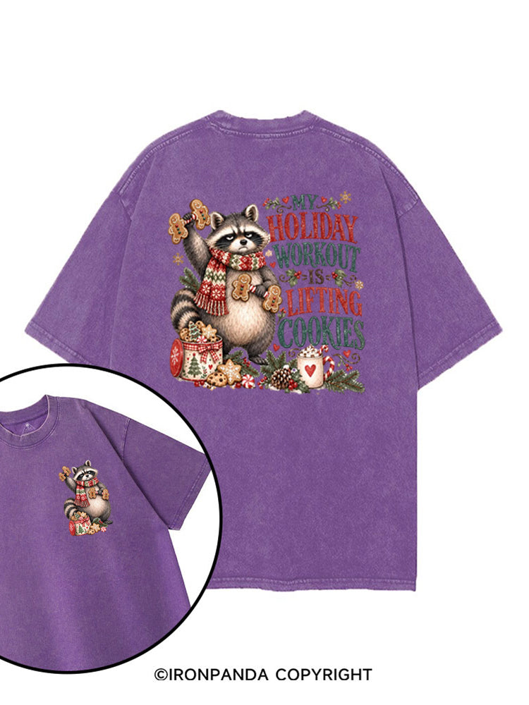 MY HOLIDAY WORKOUT IS LIFTING COOKIES printed Gym Shirt