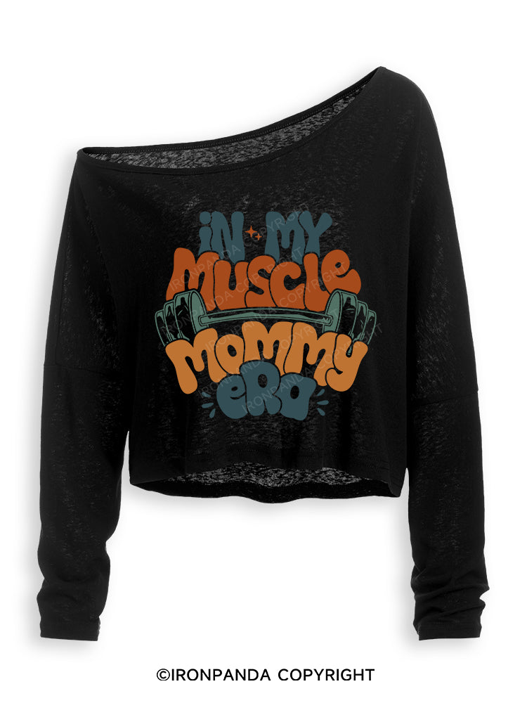 FUNNY WORKOUT Off Shoulder Long Sleeve Crop Top
