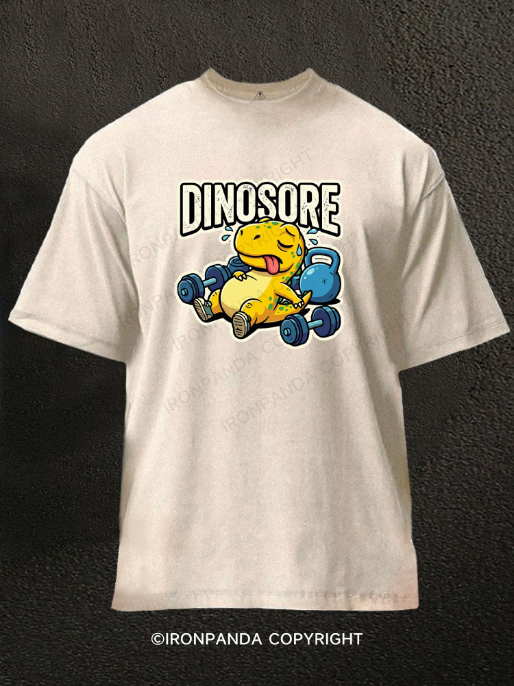 Dinosore Funny Washed Gym Shirt