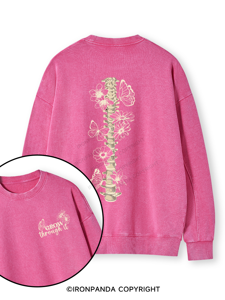 Grow Through It Double-Sided Printed Washed Sweatshirt