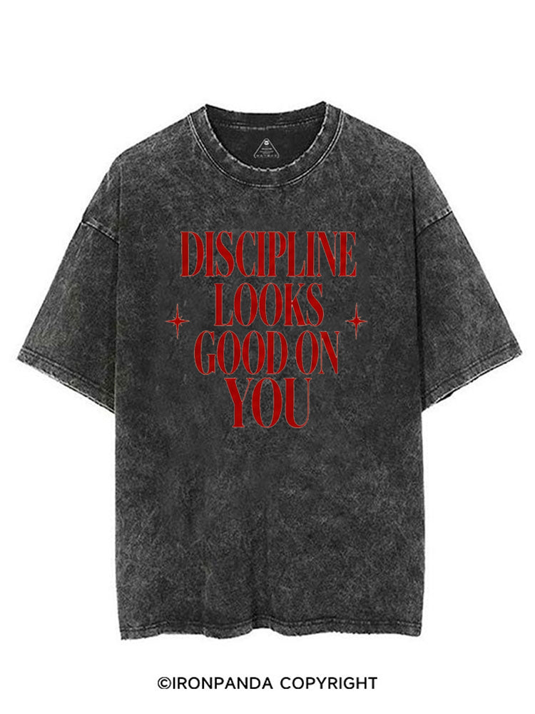 DISCIPLINE LOOKS GOOD ON YOU VINTAGE GYM SHIRT