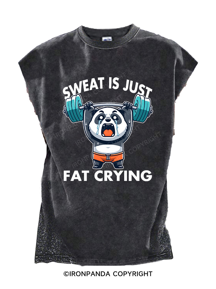 Sweat is Just Fat Crying Cut Off Tank