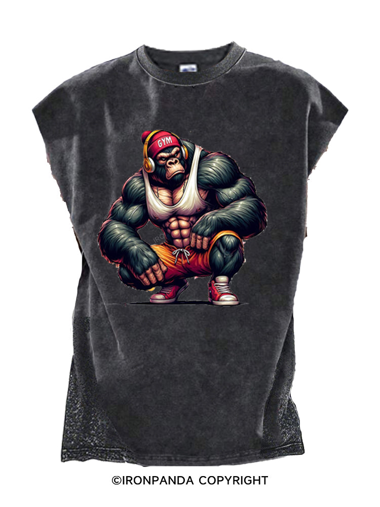 GYM HEADPHONE GORILLA Cut Off Tank