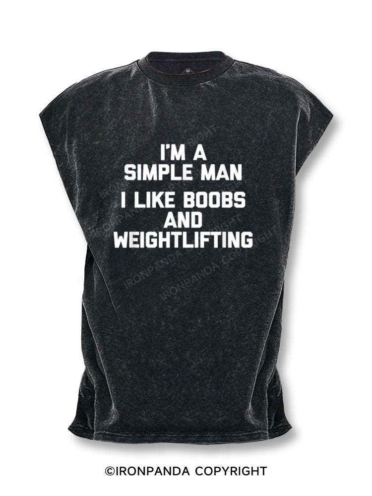 I’m a simple man. I like boobs and weightlifting Cut Off Tank