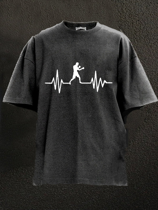 Boxing with Heartbeat Washed Gym Shirt
