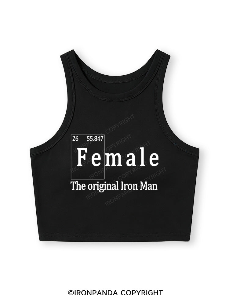 FEMALE THE ORIGINAL IRON MAN TRI ROCKER  Fitted Crop Tank Top