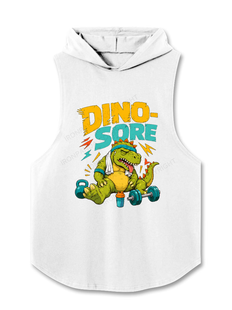 Dino Sore Gym Workout Exercise Hooded Tank