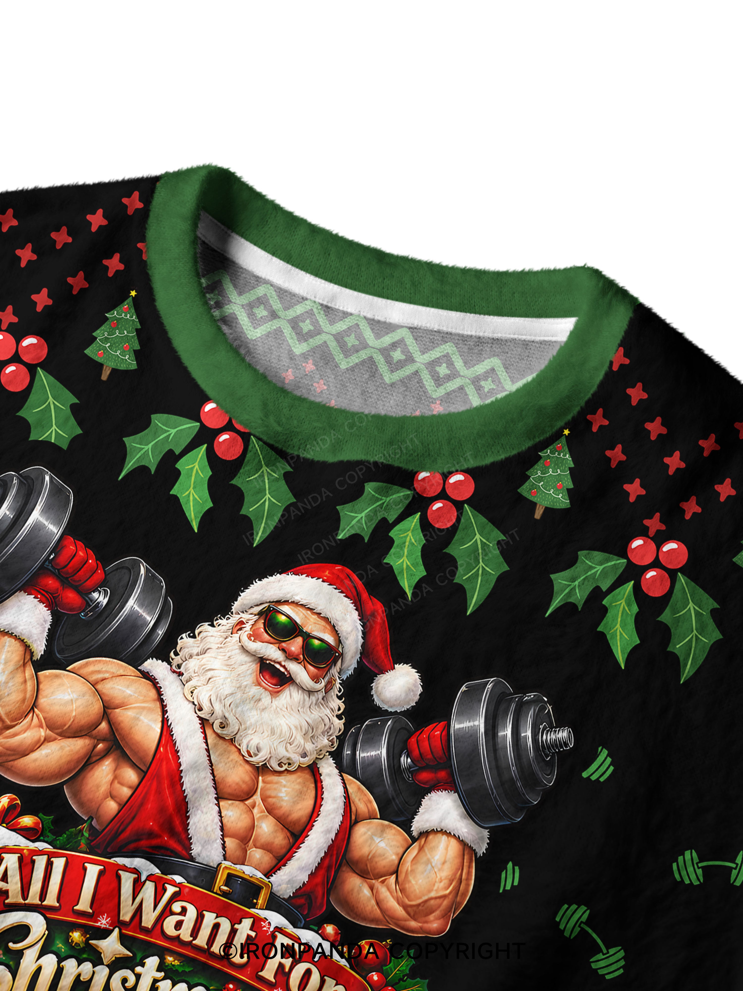 All I Want For Christmas is HUGE GAINS Ugly Fuzzy Fleece Sweater