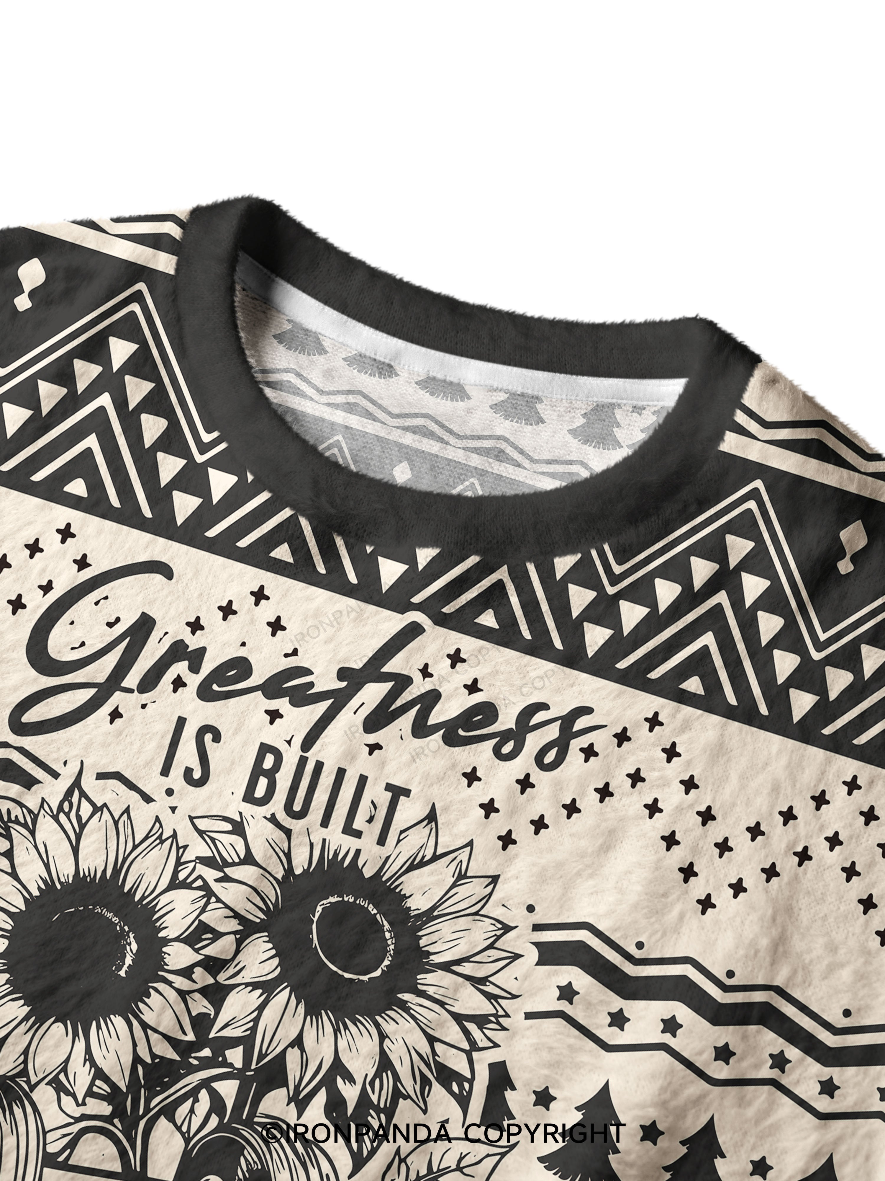Greatness IS BUILT ONE REP AT A TIME Ugly Fuzzy Fleece Sweater