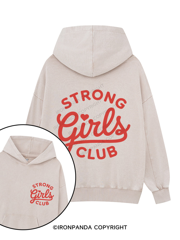 STRONG GIRLS CLUB POSITIVE GYM VIBE Printed Washed Gym Hoodie