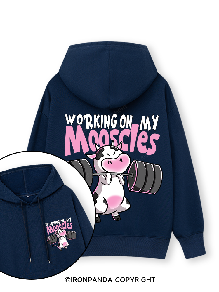WORKING ON MY MOOSCLES Double-Sided Printed Classic Gym Hoodie