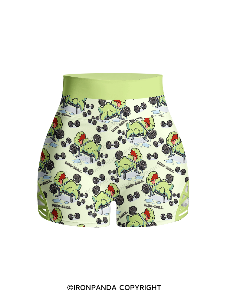 DINO-SORE Printed 2 Piece Yoga Shorts Set