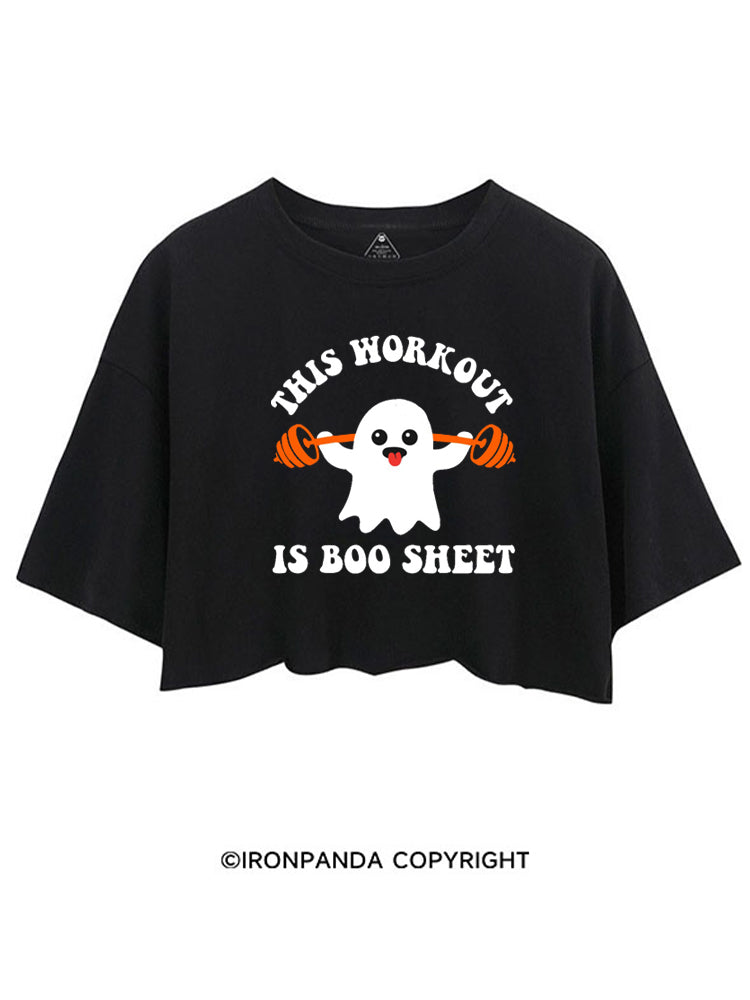 THIS WORKOUT IS BOO SHEET HALLOWEEN GHOST CROP TOPS
